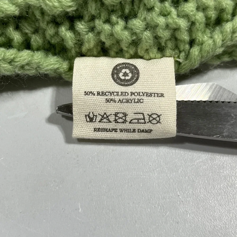 Aran Traditions Preppy Green Cable Knit Scarf Button Winter Wrap Fisherman